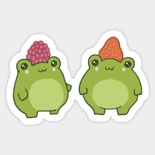 Berry Buddies Two Frog Friends, Strawberry and Raspberry Buddies Sticker